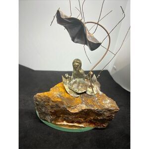 Vintage BIJAN Brass & Copper Figural Sculpture -Rain Drops - Thumbelina Umbrella